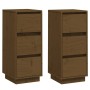 Aparador 2 uds madera maciza de pino marrón miel 32x34x75 cm de vidaXL, Aparadores - Ref: Foro24-813372, Precio: 90,45 €, Des...