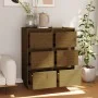 Aparador 2 uds madera maciza de pino marrón miel 32x34x75 cm de vidaXL, Aparadores - Ref: Foro24-813372, Precio: 89,52 €, Des...