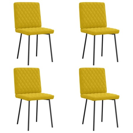 Sillas de comedor 4 unidades terciopelo amarillo en Sillas de comedor | Comprar online en Foru.es