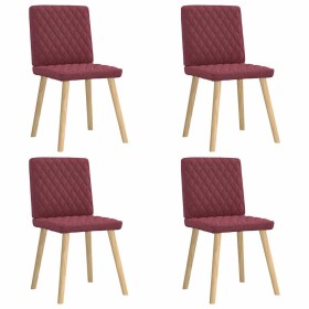 Sillas de comedor 4 unidades tela rojo tinto en Sillas de comedor | Comprar online en Foru.es