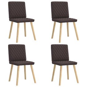 Sillas de comedor 4 unidades tela marrón oscuro en Sillas de comedor | Comprar online en Foru.es