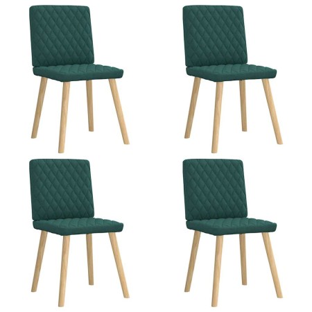Sillas de comedor 4 unidades tela verde oscuro en Sillas de comedor | Comprar online en Foru.es