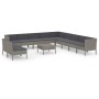 Set de muebles de jardín 12 pzas y cojines ratán sintético gris de vidaXL, Conjuntos de jardín - Ref: Foro24-3094478, Precio:...