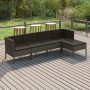 Set de muebles de jardín 5 pzas y cojines ratán sintético gris de vidaXL, Conjuntos de jardín - Ref: Foro24-3094382, Precio: ...