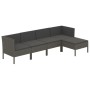 Set de muebles de jardín 5 pzas y cojines ratán sintético gris de vidaXL, Conjuntos de jardín - Ref: Foro24-3094382, Precio: ...