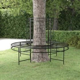 Banco de jardín redondo de acero negro Ø137 cm de vidaXL, Bancos de jardín - Ref: Foro24-318822, Precio: 213,19 €, Descuento: %