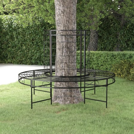 Banco de jardín redondo de acero negro Ø137 cm de vidaXL, Bancos de jardín - Ref: Foro24-318822, Precio: 225,30 €, Descuento: %