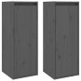 Armarios de pared 2 uds madera maciza de pino gris 30x30x80 cm de vidaXL, Estantes y estanterías - Ref: Foro24-813500, Precio...