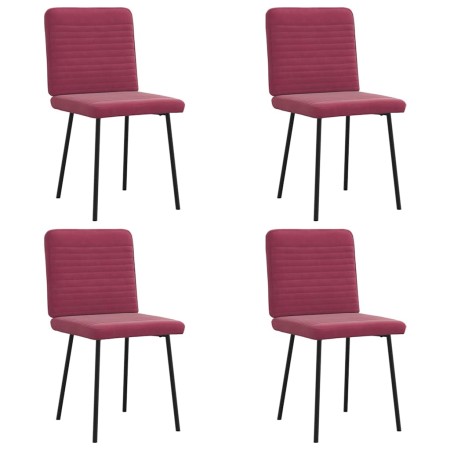 Sillas de comedor 4 unidades terciopelo rojo tinto en Sillas de comedor | Comprar online en Foru.es