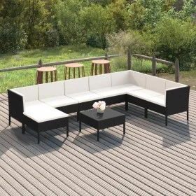 Garden furniture set 9 pieces and black synthetic rattan cushions by vidaXL, Garden sets - Ref: Foro24-3094424, Price: 794,29...
