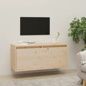Armario de pared de madera maciza de pino 80x30x35 cm de vidaXL, Estantes y estanterías - Ref: Foro24-813455, Precio: 58,81 €...