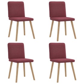 Sillas de comedor 4 unidades tela rojo tinto en Sillas de comedor | Comprar online en Foru.es