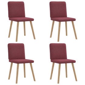 Sillas de comedor 4 unidades tela rojo tinto en Sillas de comedor | Comprar online en Foru.es