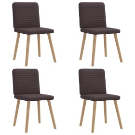 Sillas de comedor 4 unidades tela marrón oscuro en Sillas de comedor | Comprar online en Foru.es