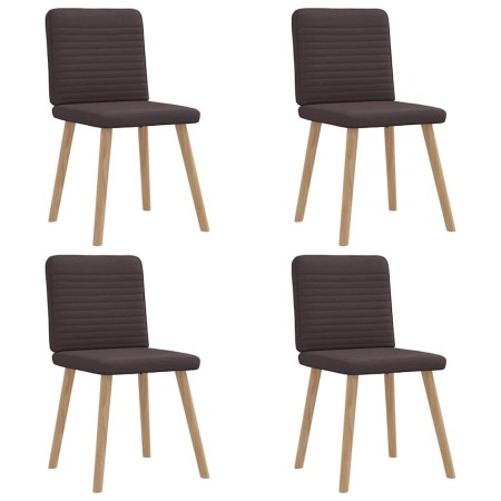 Sillas de comedor 4 unidades tela marrón oscuro en Sillas de comedor | Comprar online en Foru.es