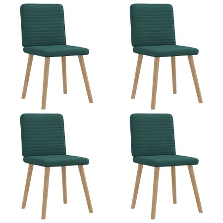 Sillas de comedor 4 unidades tela verde oscuro en Sillas de comedor | Comprar online en Foru.es