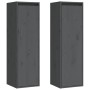 Armarios de pared 2 uds madera maciza pino gris 30x30x100 cm de vidaXL, Estantes y estanterías - Ref: Foro24-813510, Precio: ...