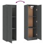 Armarios de pared 2 uds madera maciza pino gris 30x30x100 cm de vidaXL, Estantes y estanterías - Ref: Foro24-813510, Precio: ...