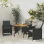 Mesa de jardín ratán sintético y acacia maciza negro 70x70x72cm de vidaXL, Mesas de jardín - Ref: Foro24-318692, Precio: 92,2...