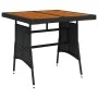 Mesa de jardín ratán sintético y acacia maciza negro 70x70x72cm de vidaXL, Mesas de jardín - Ref: Foro24-318692, Precio: 92,2...
