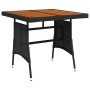 Mesa de jardín ratán sintético y acacia maciza negro 70x70x72cm de vidaXL, Mesas de jardín - Ref: Foro24-318692, Precio: 93,4...