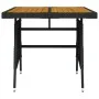 Mesa de jardín ratán sintético y acacia maciza negro 70x70x72cm de vidaXL, Mesas de jardín - Ref: Foro24-318692, Precio: 92,2...