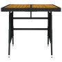 Mesa de jardín ratán sintético y acacia maciza negro 70x70x72cm de vidaXL, Mesas de jardín - Ref: Foro24-318692, Precio: 93,4...