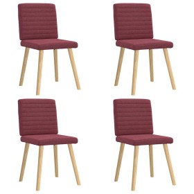 Sillas de comedor 4 unidades tela rojo tinto en Sillas de comedor | Comprar online en Foru.es