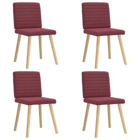 Sillas de comedor 4 unidades tela rojo tinto en Sillas de comedor | Comprar online en Foru.es