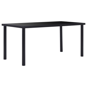 Mesa de comedor de vidrio templado negro 160x80x75 cm en Mesas de comedor | Comprar online en Foru.es