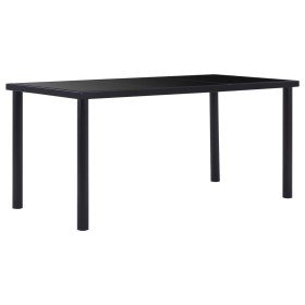 Mesa de comedor de vidrio templado negro 160x80x75 cm en Mesas de comedor | Comprar online en Foru.es