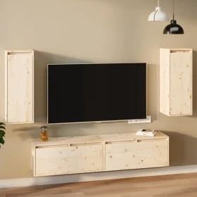Armario de pared 2 uds madera maciza de pino 30x30x80 cm de vidaXL, Estantes y estanterías - Ref: Foro24-813496, Precio: 93,3...