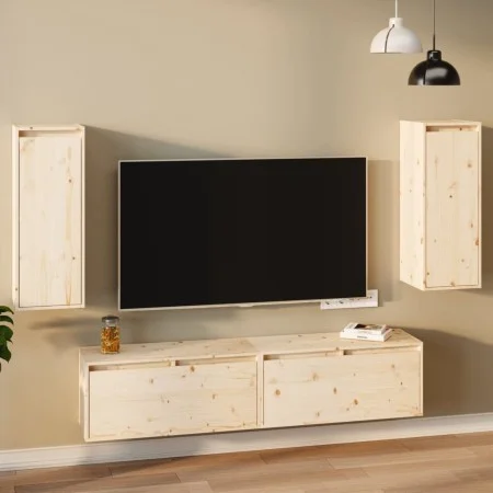 Armario de pared 2 uds madera maciza de pino 30x30x80 cm de vidaXL, Estantes y estanterías - Ref: Foro24-813496, Precio: 93,3...