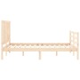 Estructura de cama con cabecero madera maciza 120x200 cm de vidaXL, Camas y somieres - Ref: Foro24-3194566, Precio: 118,24 €,...