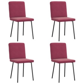 Sillas de comedor 4 unidades terciopelo rojo tinto en Sillas de comedor | Comprar online en Foru.es