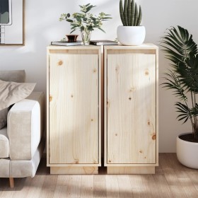 Aparador 2 uds madera maciza de pino 31,5x34x75 cm de vidaXL, Aparadores - Ref: Foro24-813351, Precio: 91,04 €, Descuento: %