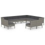 Set de muebles de jardín 12 pzas y cojines ratán sintético gris de vidaXL, Conjuntos de jardín - Ref: Foro24-3094486, Precio:...