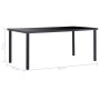 Mesa de comedor de vidrio templado negro 180x90x75 cm en Mesas de comedor | Comprar online en Foru.es