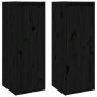 Armarios de pared 2 uds madera maciza de pino negro 30x30x80 cm de vidaXL, Estantes y estanterías - Ref: Foro24-813504, Preci...
