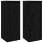 Armarios de pared 2 uds madera maciza de pino negro 30x30x80 cm de vidaXL, Estantes y estanterías - Ref: Foro24-813504, Preci...