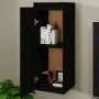 Armarios de pared 2 uds madera maciza de pino negro 30x30x80 cm de vidaXL, Estantes y estanterías - Ref: Foro24-813504, Preci...