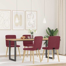 Sillas de comedor 4 unidades tela rojo tinto en Sillas de comedor | Comprar online en Foru.es