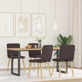 Sillas de comedor 4 unidades tela marrón oscuro en Sillas de comedor | Comprar online en Foru.es