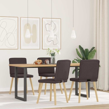 Sillas de comedor 4 unidades tela marrón oscuro en Sillas de comedor | Comprar online en Foru.es