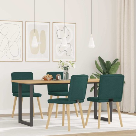 Sillas de comedor 4 unidades tela verde oscuro en Sillas de comedor | Comprar online en Foru.es