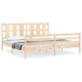 Estructura de cama con cabecero madera maciza 200x200 cm de vidaXL, Camas y somieres - Ref: Foro24-3194136, Precio: 151,88 €,...