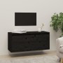 Armario de pared de madera maciza de pino negro 80x30x35 cm de vidaXL, Estantes y estanterías - Ref: Foro24-813463, Precio: 6...