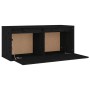 Armario de pared de madera maciza de pino negro 80x30x35 cm de vidaXL, Estantes y estanterías - Ref: Foro24-813463, Precio: 6...