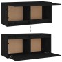 Armario de pared de madera maciza de pino negro 80x30x35 cm de vidaXL, Estantes y estanterías - Ref: Foro24-813463, Precio: 6...