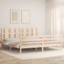 Estructura de cama con cabecero madera maciza 200x200 cm de vidaXL, Camas y somieres - Ref: Foro24-3194136, Precio: 151,88 €,...